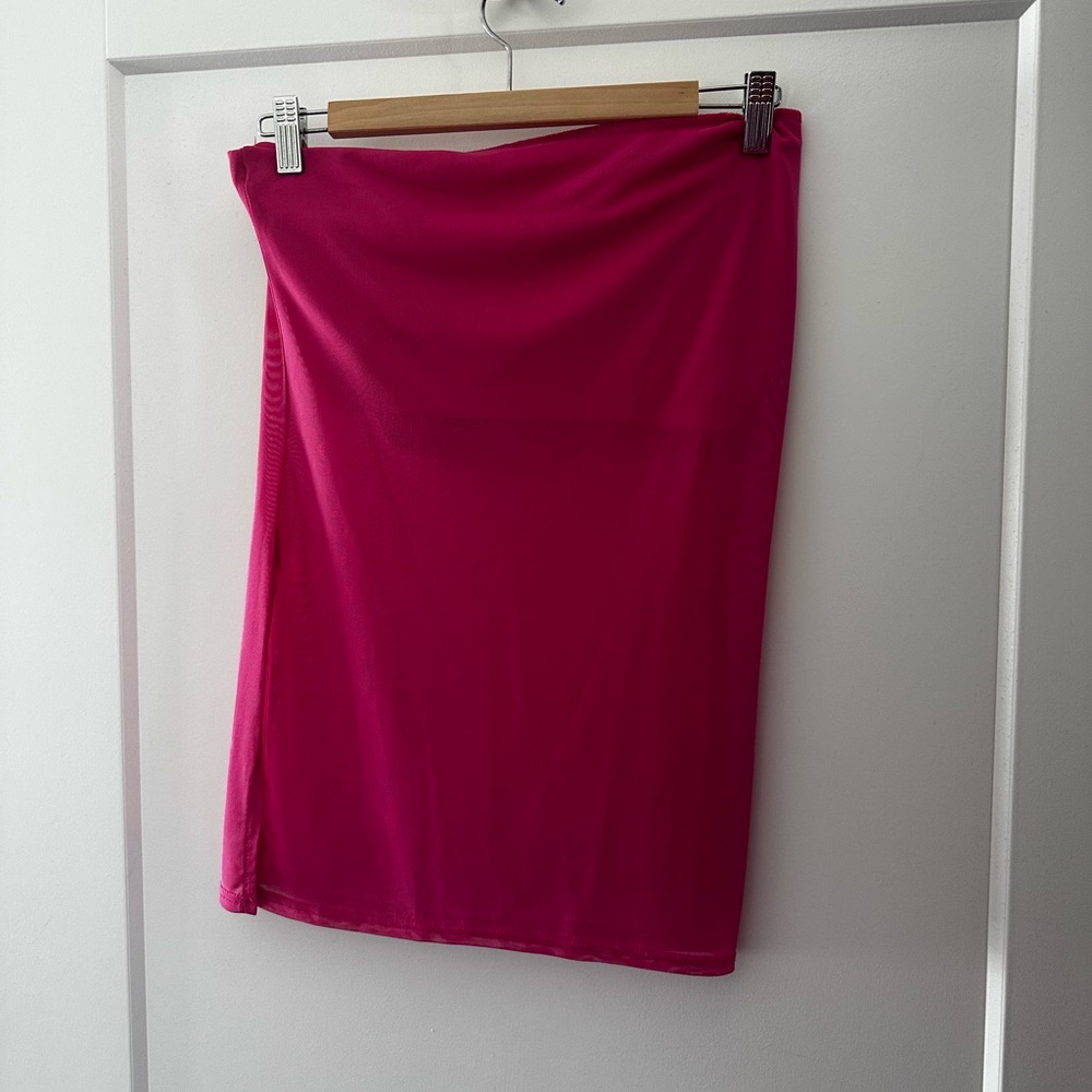 Nasty Gal Vibrant Pink Bandeau Mesh Top